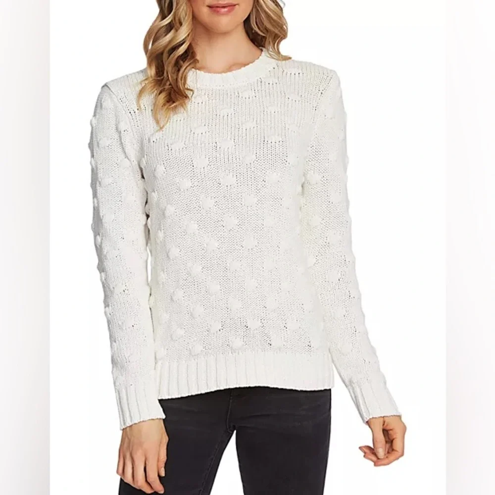 Vince Camulto Popcorn Stitch Dot Knit Sweater - Picture 1 of 6